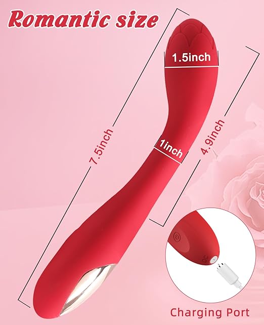 Alovegarden Clitoral G-Spot Powerful Rose Vibrator - Waterproof Dildo Clit Stimulator with 10 Vibration Modes - Softer and Flexible Sex Toy for Women - Clitoral Vibrator (Red)