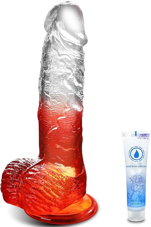 7.5 Inch Small Clear Realistic Dildo. Soft Strong Suction Cup Anal Dildo for Hands-Free Play. Adult Sex Toys & Games for Women Men Gay Beginner G-Spot & Anal Stimulation